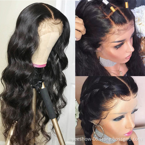 Natural Wave 13*4 Lace Frontal Human Virgin Hair Wigs Full Cuticle Aligned Unprocessed Indian Virgin Hair Wigs Body Wave